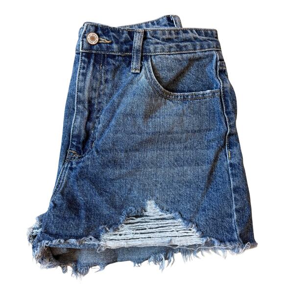Kancan Estilo Shorts Cut Off Denim High Rise Distressed Hem Detail Size 11 29 - Picture 6 of 6